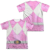 Mighty Morphin Power Rangers Pink Ranger (Front/Back Print) Men's Regular Fit Poly Cotton Short-Sleeve T-Shirt