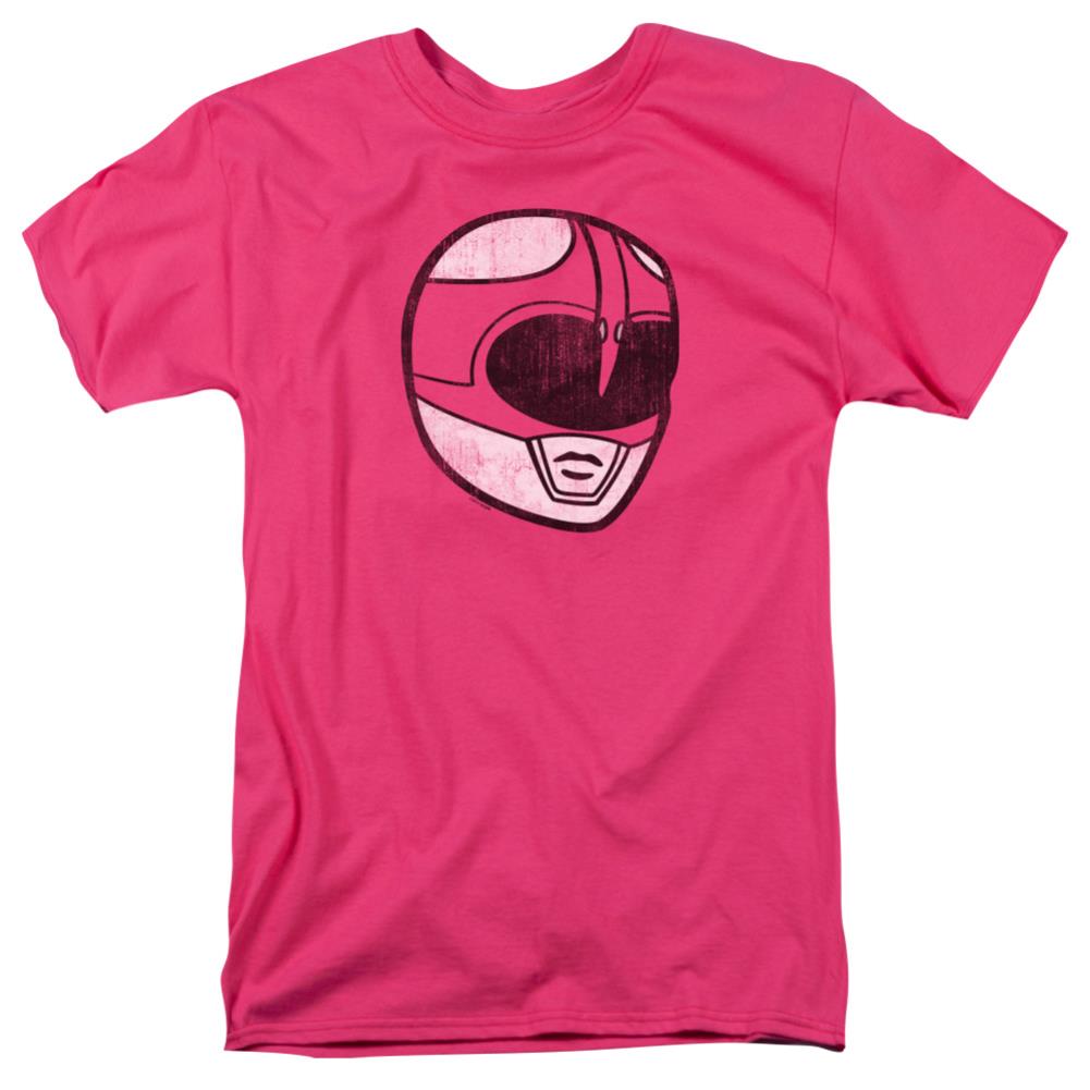 Mighty Morphin Power Rangers Pink Ranger Mask Men's 18/1 Cotton Short-Sleeve T-Shirt