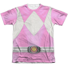 Mighty Morphin Power Rangers Pink Ranger Men's Regular Fit Poly Cotton Short-Sleeve T-Shirt