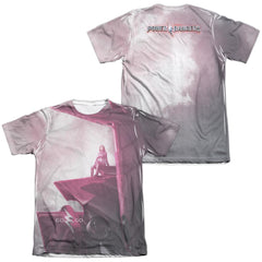 Mighty Morphin Power Rangers Pink Zord Poster (Front/Back Print) Men's Regular Fit Poly Cotton Short-Sleeve T-Shirt