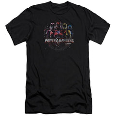 Mighty Morphin Power Rangers Ranger Circuitry Men's Ultra-Soft 30/1 Cotton Slim Short-Sleeve T-Shirt
