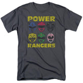 Mighty Morphin Power Rangers Ranger Heads Men's 18/1 Cotton Short-Sleeve T-Shirt