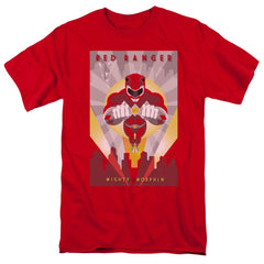 Mighty Morphin Power Rangers Red Deco Men's 18/1 Cotton Short-Sleeve T-Shirt