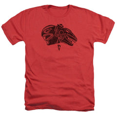 Mighty Morphin Power Rangers Red Men's 30/1 Heather 60 40 Poly Short-Sleeve T-Shirt