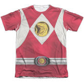 Mighty Morphin Power Rangers Red Ranger Emblem Men's Regular Fit Poly Cotton Short-Sleeve T-Shirt