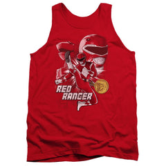 Mighty Morphin Power Rangers Red Ranger Men's 18/1 Cotton Tank Top