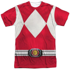 Mighty Morphin Power Rangers Red Ranger Men's Regular Fit Polyester Short-Sleeve T-Shirt