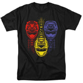 Mighty Morphin Power Rangers Red Yellow Blue Men's 18/1 Cotton Short-Sleeve T-Shirt