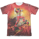 Mighty Morphin Power Rangers Skater Men's Regular Fit Poly Cotton Short-Sleeve T-Shirt