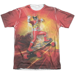 Mighty Morphin Power Rangers Skater Men's Regular Fit Poly Cotton Short-Sleeve T-Shirt