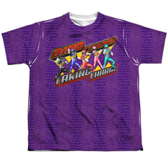 Mighty Morphin Power Rangers Taking Charge Youth Regular Fit Poly Short-Sleeve T-Shirt