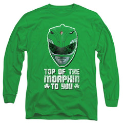 Mighty Morphin Power Rangers Top Of The Morphin To You Men's 18/1 Cotton Long-Sleeve T-Shirt