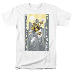 Mighty Morphin Power Rangers White Ranger Deco Men's 18/1 Cotton Short-Sleeve T-Shirt