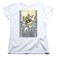 Mighty Morphin Power Rangers White Ranger Deco Women's 18/1 Cotton Short-Sleeve T-Shirt
