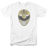 Mighty Morphin Power Rangers White Ranger Mask Men's 18/1 Cotton Short-Sleeve T-Shirt