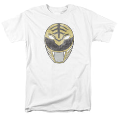 Mighty Morphin Power Rangers White Ranger Mask Men's 18/1 Cotton Short-Sleeve T-Shirt