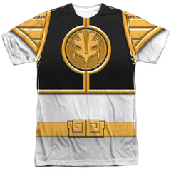 Mighty Morphin Power Rangers White Ranger Men's Regular Fit Polyester Short-Sleeve T-Shirt