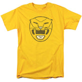 Mighty Morphin Power Rangers Yellow Ranger Mask Men's 18/1 Cotton Short-Sleeve T-Shirt