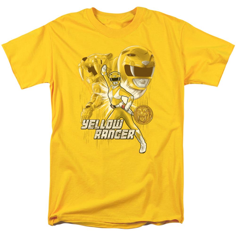 Mighty Morphin Power Rangers Yellow Ranger Men's 18/1 Cotton Short-Sleeve T-Shirt