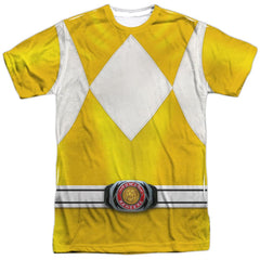 Mighty Morphin Power Rangers Yellow Ranger Men's Regular Fit Polyester Short-Sleeve T-Shirt