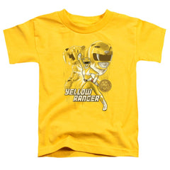 Mighty Morphin Power Rangers Yellow Ranger Toddler 18/1 Cotton Short-Sleeve T-Shirt