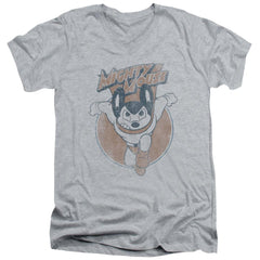 Mighty Mouse Flying With Purpose Men's 30/1 Cotton Slim V-Neck T-Shirt