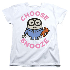 Minions Choose Snooze Women's 18/1 Cotton Short-Sleeve T-Shirt