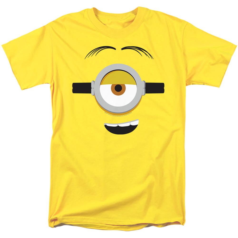 Minions Stuart Face Men's 18/1 Cotton Short-Sleeve T-Shirt