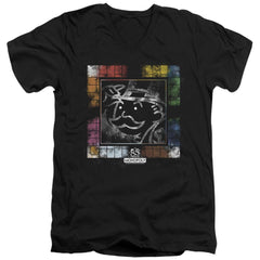 Monopoly Dusty Game Board Men's 30/1 Cotton Slim V-Neck T-Shirt