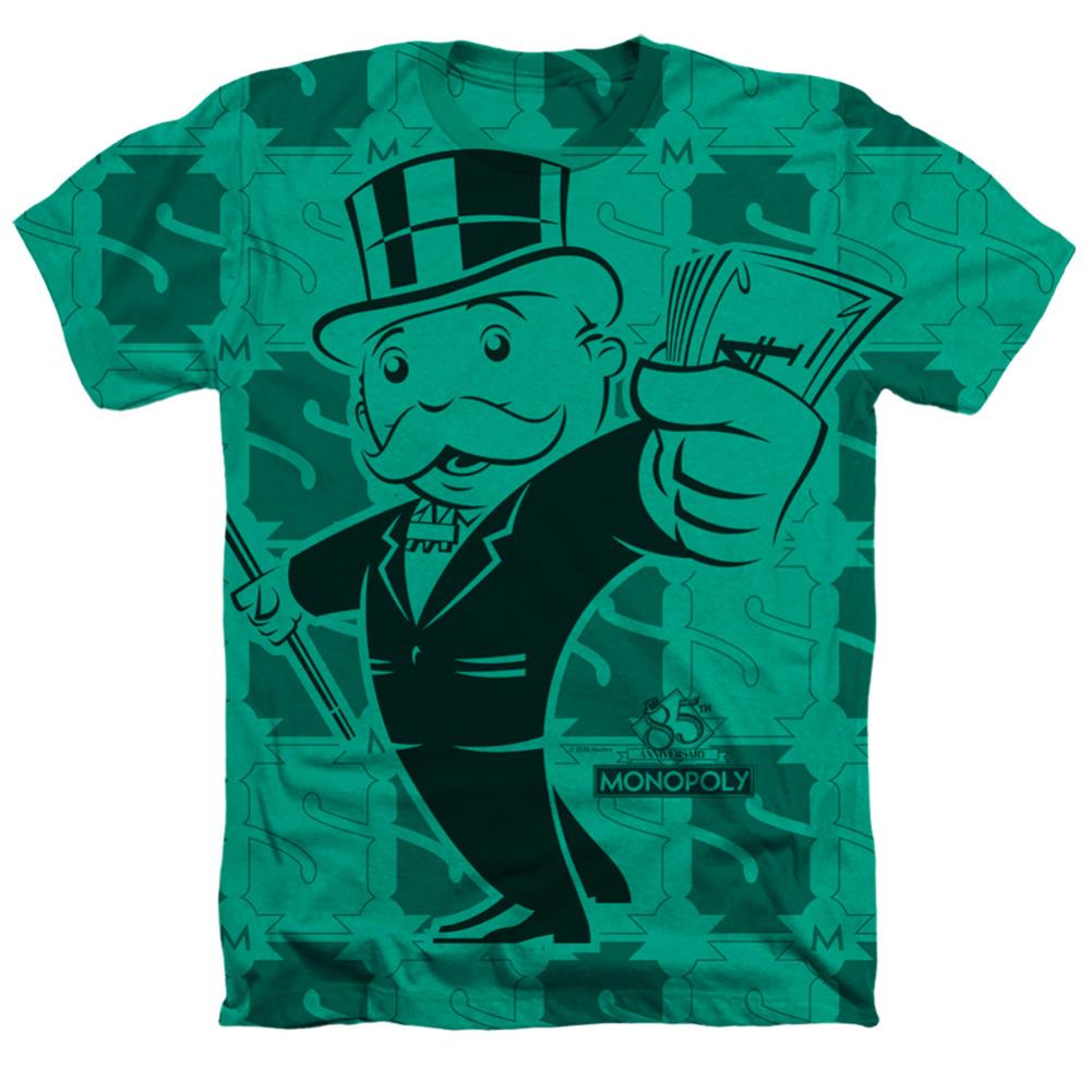 Monopoly Money Money Money Men's 30/1 Cotton Poly SS Heather T