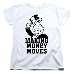 Monopoly Money Moves Women's 18/1 Cotton Short-Sleeve T-Shirt