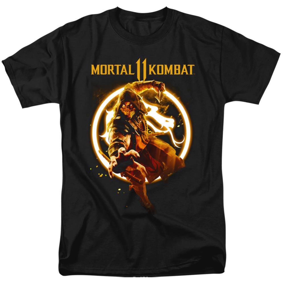 Mortal Kombat 11 Scorpion Flames Men's 18/1 Cotton Short-Sleeve T-Shirt