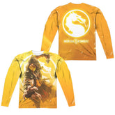 Mortal Kombat 11 Scorpion Men's Regular Fit Polyester Long-Sleeve T-Shirt