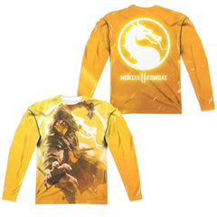 Mortal Kombat 11 Scorpion Men's Regular Fit Polyester Long-Sleeve T-Shirt