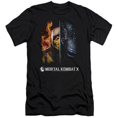 Mortal Kombat Fire And Ice Men's Ultra-Soft 30/1 Cotton Slim Short-Sleeve T-Shirt