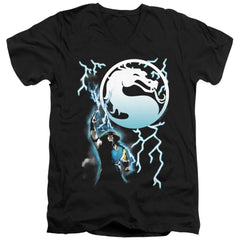 Mortal Kombat Klassic Raiden Men's 30/1 Cotton Slim V-Neck T-Shirt