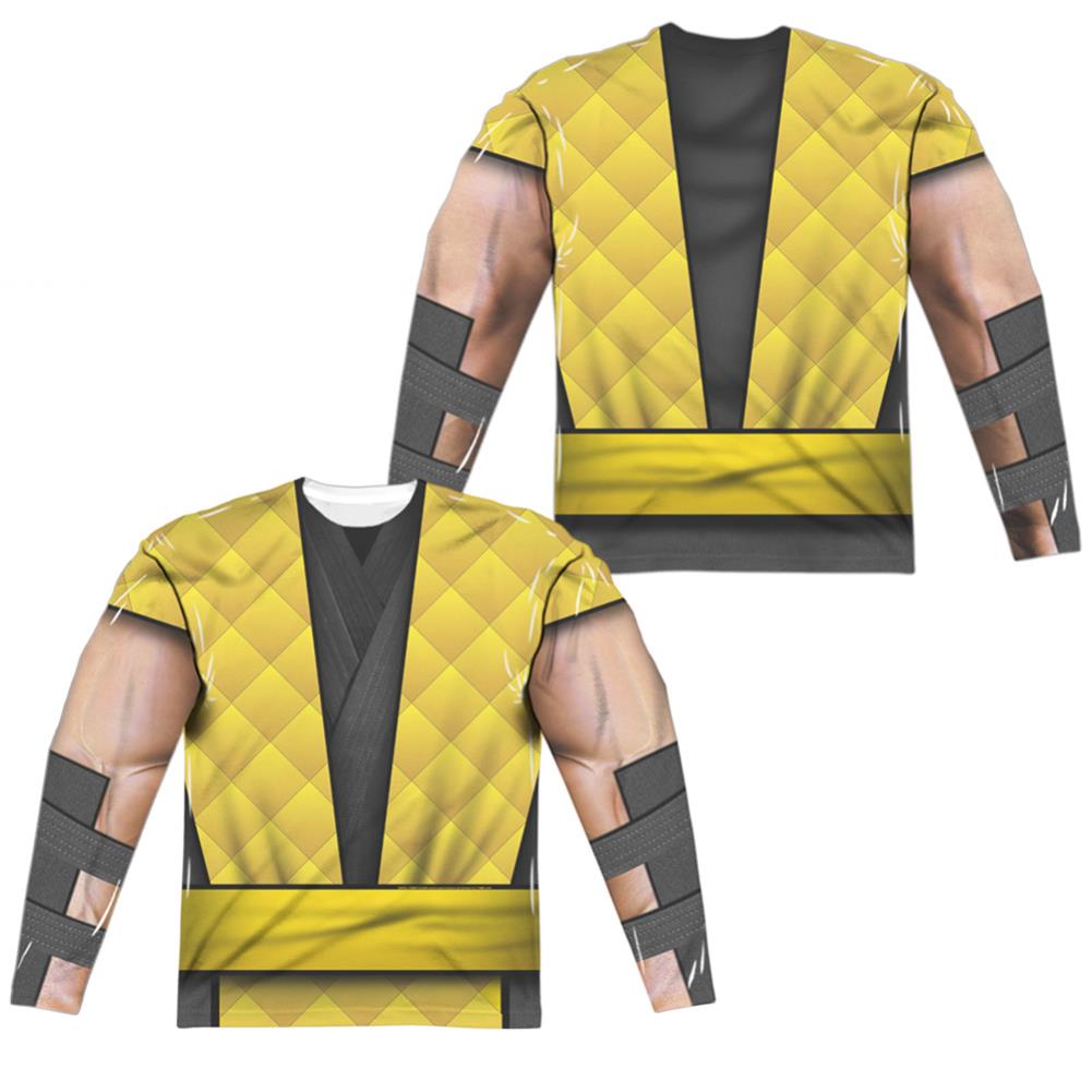 Mortal Kombat Klassic Scorpion Outfit Men's Regular Fit Polyester Long-Sleeve T-Shirt