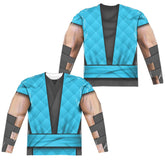Mortal Kombat Klassic Sub Zero Outfit Men's Regular Fit Polyester Long-Sleeve T-Shirt