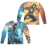 Mortal Kombat Kombat Comic (Front/Back Print) Men's Regular Fit Polyester Long-Sleeve T-Shirt