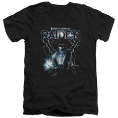Mortal Kombat Raiden Men's 30/1 Cotton Slim V-Neck T-Shirt