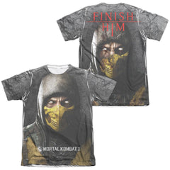 Mortal Kombat X Finish Him (Front/Back Print) Men's Regular Fit Poly Cotton Short-Sleeve T-Shirt