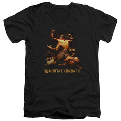 Mortal Kombat X Goro Men's 30/1 Cotton Slim V-Neck T-Shirt