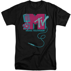 MTV Microphone Logo Men's 18/1 Tall Cotton Short-Sleeve T-Shirt
