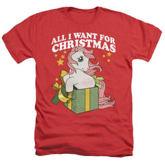 My Little Pony All I Want Men's 30/1 Heather 60 40 Poly Short-Sleeve T-Shirt