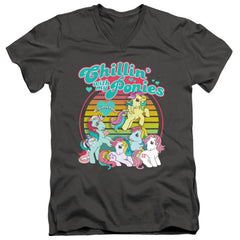 My Little Pony Chillin With My Ponies Men's 30/1 Cotton Slim V-Neck T-Shirt