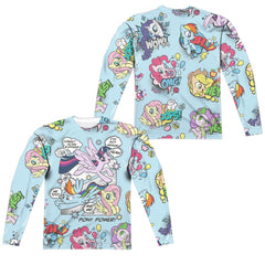 My Little Pony Pony Comic (Front/Back Print) Men's Regular Fit Polyester Long-Sleeve T-Shirt