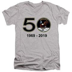 NASA Apollo 11 50th Men's 30/1 Cotton Slim V-Neck T-Shirt