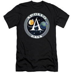 NASA Apollo Space Program Patch Men's Ultra-Soft 30/1 Cotton Slim Short-Sleeve T-Shirt