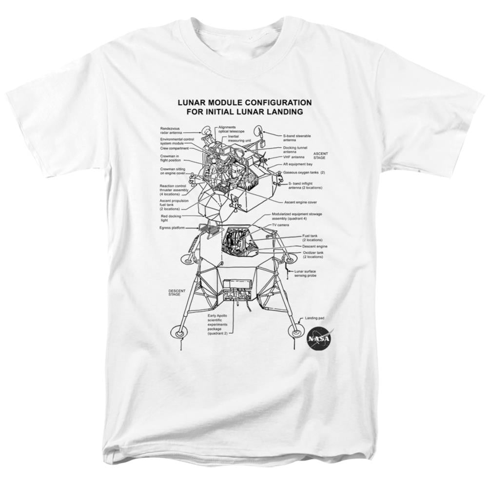 NASA Lunar Module Digram Men's 18/1 Cotton Short-Sleeve T-Shirt