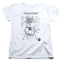 NASA Lunar Module Digram Women's 18/1 Cotton Short-Sleeve T-Shirt